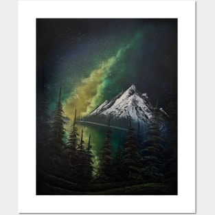 Galaxy Mountain Forest Posters and Art